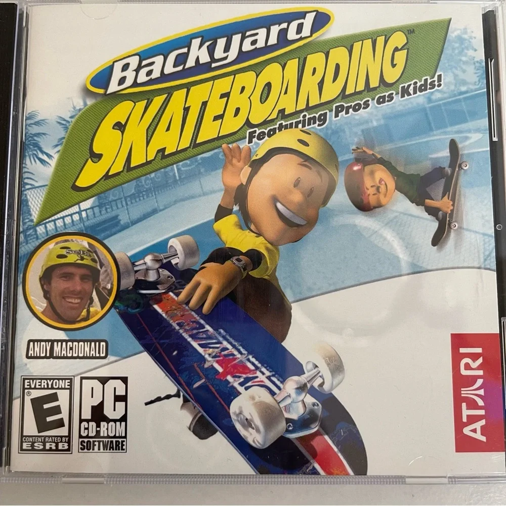 Atari Backyard Skateboarding Pros as Kids Andy McDonald PC CD-ROM Game Y2K VTG